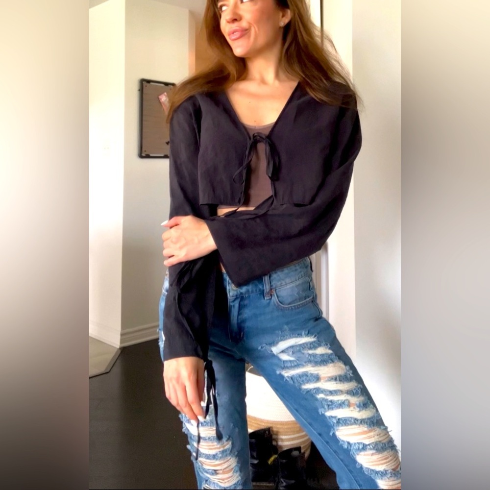 Distressed Garage low waisted denim